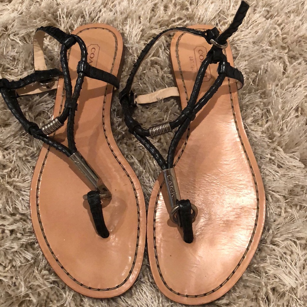 Coach leather sandals